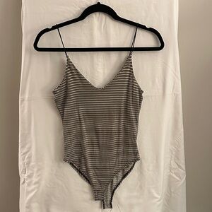 Striped V-Neck Bodysuit